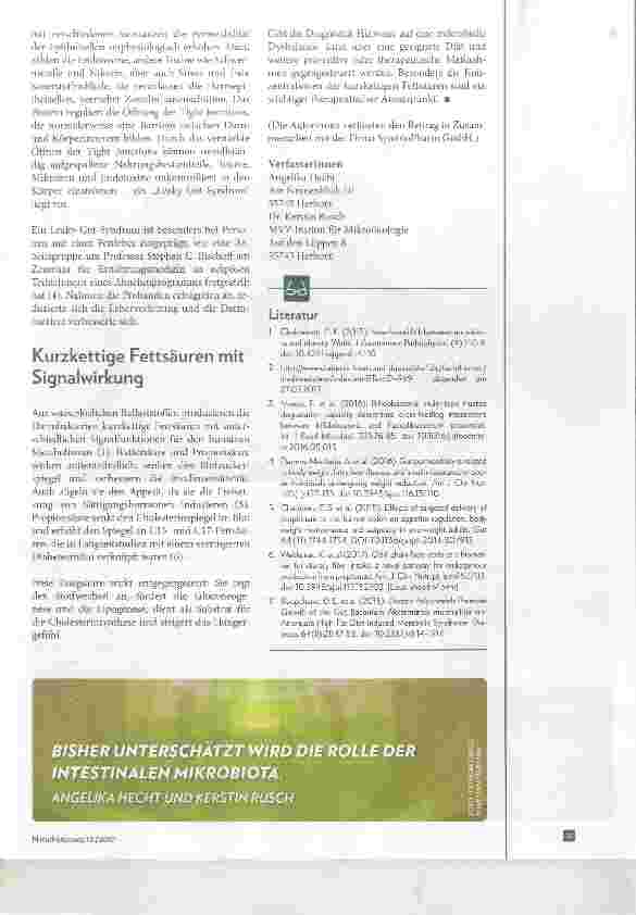 Vorschauseite 4: Mikrobiota und metabolisches Syndrom