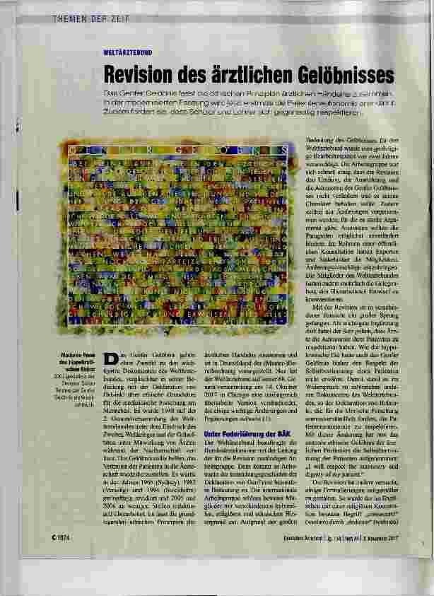 Vorschauseite 1: Revision des ärztlichen Gelöbnisses