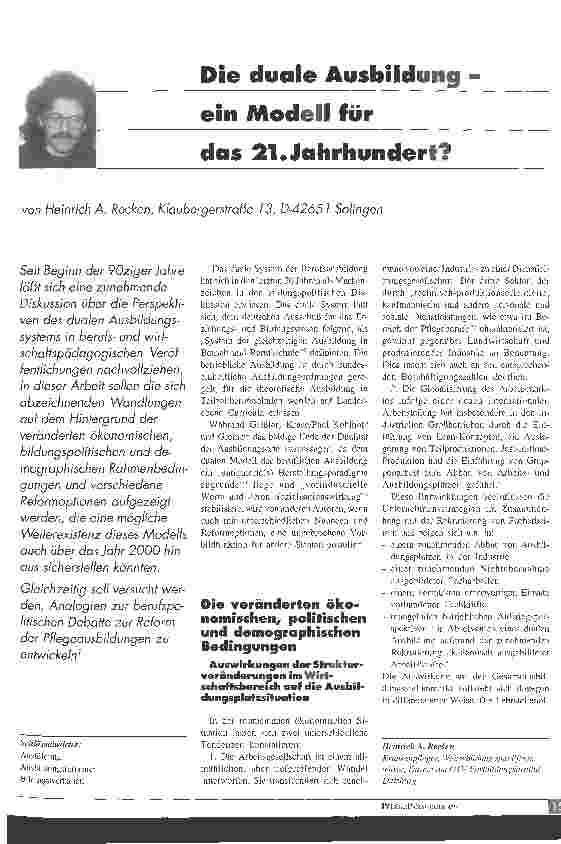 Vorschauseite 1: Die duale Ausbildung - ein Modell für das 21. Jahrhundert?