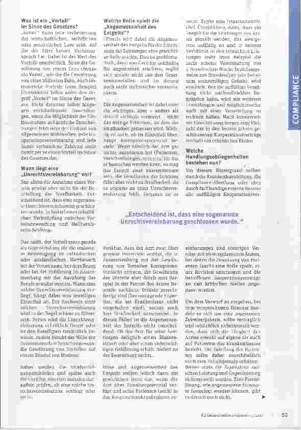 Vorschauseite 2: Kooperation und Compliance im Krankenhaus