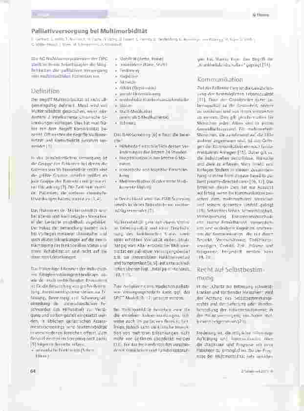 Vorschauseite 1: Palliativversorgung bei Multimorbidität