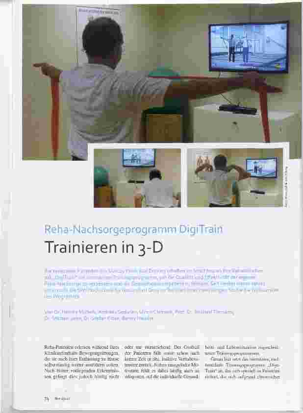 Vorschauseite 1: Reha-Nachsorgeprogramm DigiTrain Trainieren in 3-D