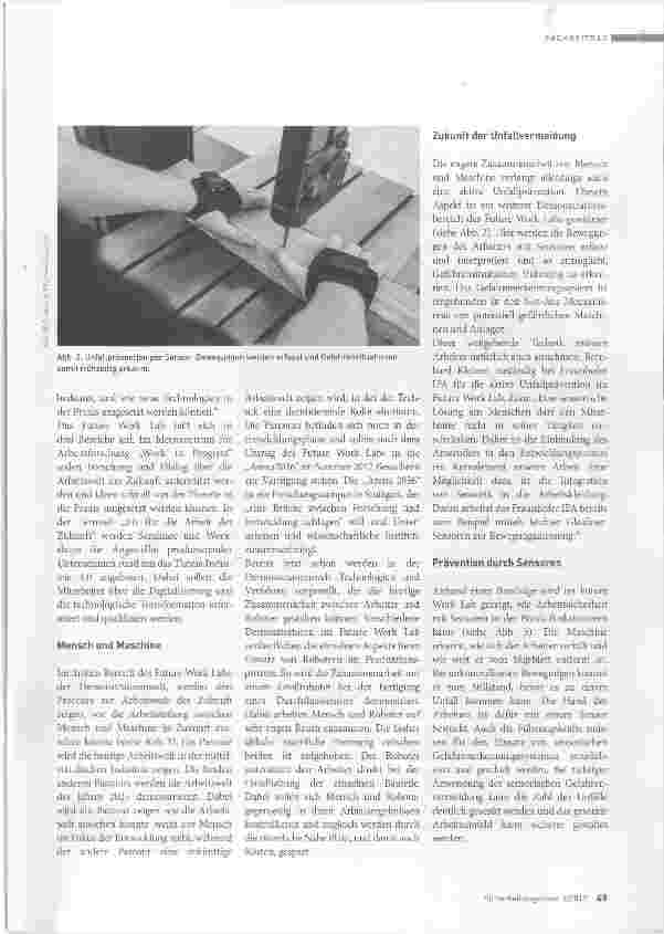Vorschauseite 2: Arbeit und Unfallprävention im Zeitalter von Industrie 4. 0