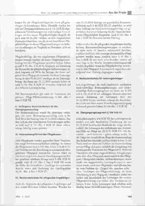 Vorschauseite 5: Die Übergangsrechte der sozialen Pflegeversicherung nach dem PSG II und PSG IIP