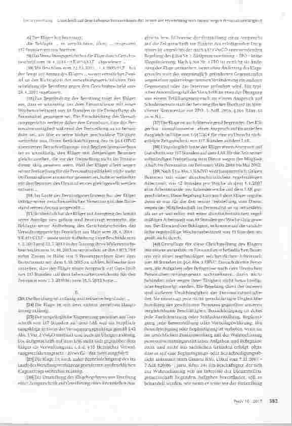 Vorschauseite 2: Gutschrift auf dem Lebensarbeitszeitkonto für Zeiten der Freistellung vom Dienst wegen Personalratstätigkeit