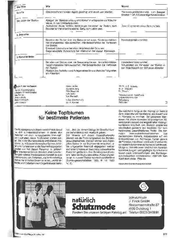 Vorschauseite 1: Keine Topfblumen für bestimmte Patienten