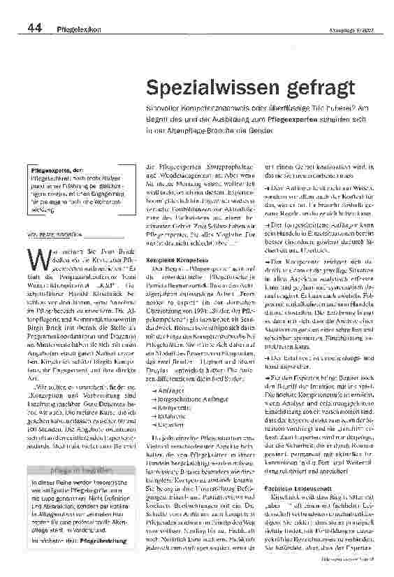 Vorschauseite 1: Spezialwissen gefragt