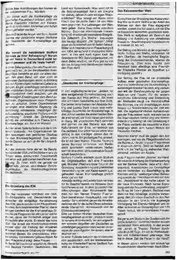 Vorschauseite 2: Von der Berufung zum Beruf, Anfänge einer organisierten Krankenpflege