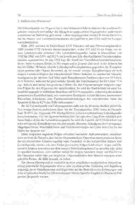 Vorschauseite 2: Die psychosoziale Perspektive der Lebendorganspende