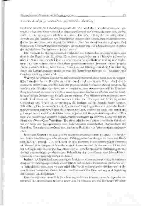 Vorschauseite 3: Die psychosoziale Perspektive der Lebendorganspende
