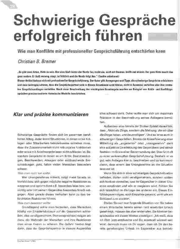 Vorschauseite 1: Schwierige Gespräche erfolgreich führenWie man Konflikte mit professioneller Gesprächsführung entschärfen kann