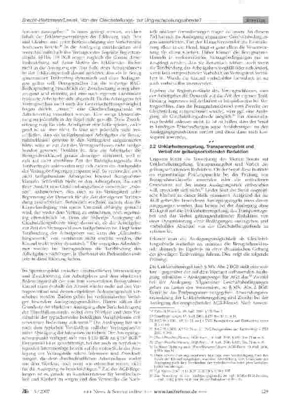 Vorschauseite 3: Von der Gleichstellungszur Ungleichstellungsabrede? Entscheidungsbesprechung zu BAG 4 AZR 536/041