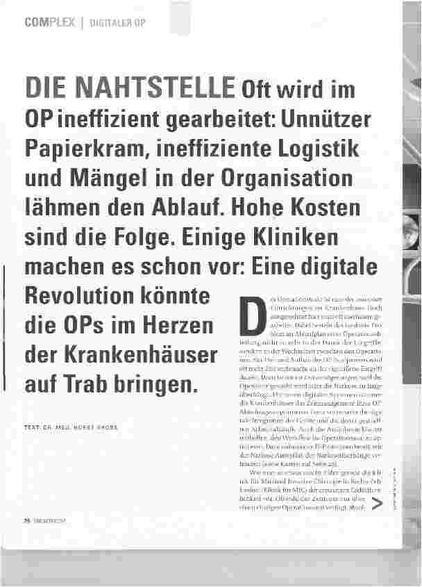 Vorschauseite 1: DIE NAHTSTELLE