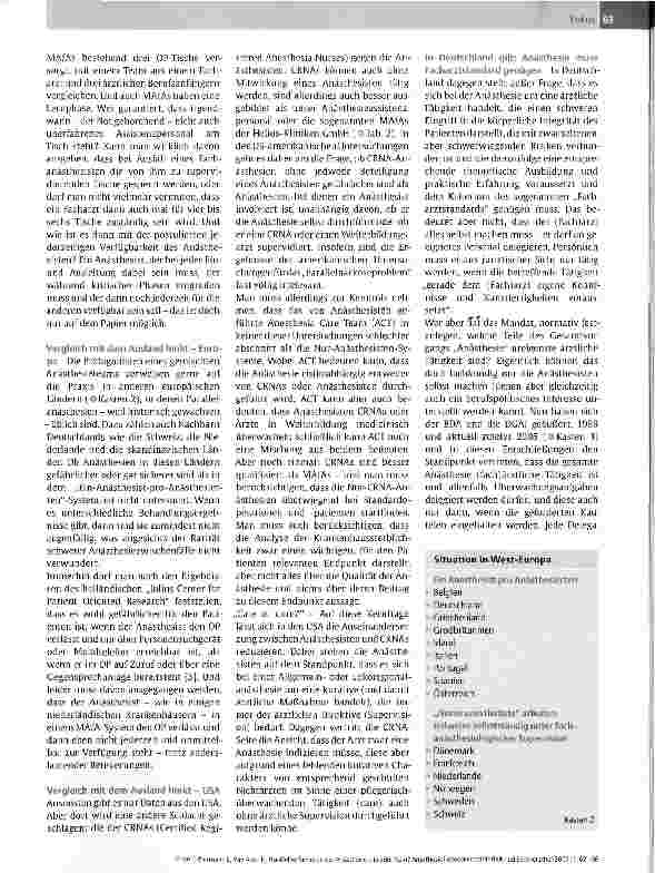 Vorschauseite 2: Parallelverfahren in der AnästhesieJa oder Nein?