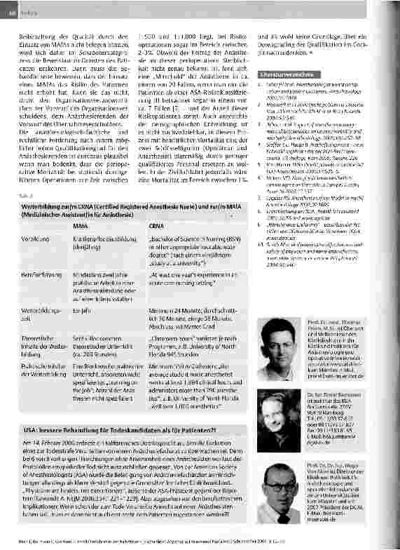 Vorschauseite 5: Parallelverfahren in der AnästhesieJa oder Nein?