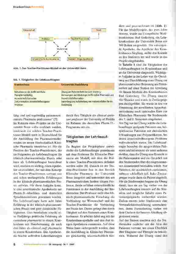 Vorschauseite 2: Der Teacher-Practitioner als Brücke zwischen Universität und Patient - Patientenorientierte Pharmazie in der Apothekerausbildung