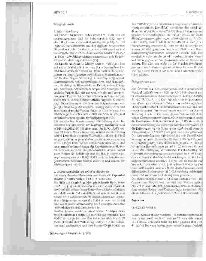 Vorschauseite 3: Patientenbasierte Scoringsysteme bei Multipler Sklerose