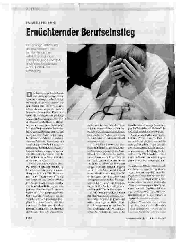 Vorschauseite 1: Ernüchternder Berufseinstieg