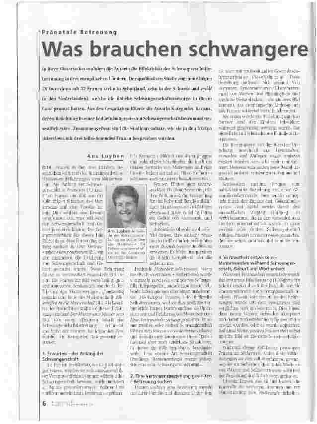 Vorschauseite 1: Was brauchen schwangere Frauen?