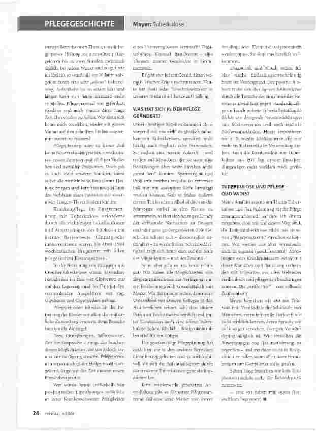 Vorschauseite 3: TUBERKULOSE - Bedeutung für die Pflege