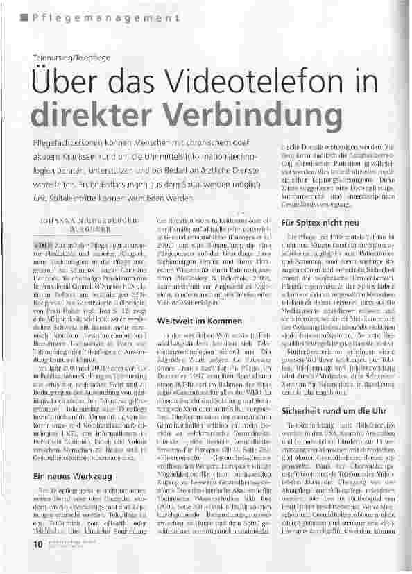 Vorschauseite 1: Über das Videotelefon in direkter Verbindung