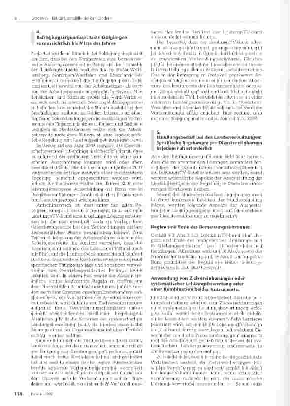 Vorschauseite 3: Leistungsentgelte bei den Ländern: Mit ersten landesbezirklichen Tarifverträgen gemäß § 18 TV-L ist bis Mitte 2007 zu rechnen