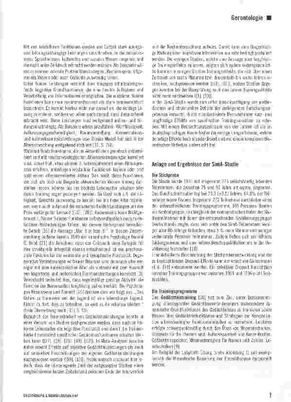 Vorschauseite 2: Erhalt und Förderung der kognitiven und funktioneilen Leistungsfähigkeit bei älteren Menschen