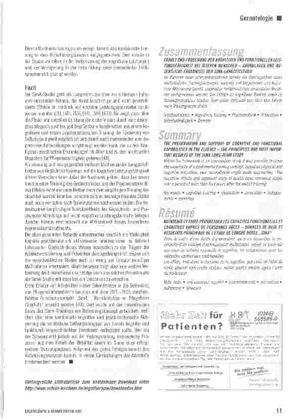 Vorschauseite 6: Erhalt und Förderung der kognitiven und funktioneilen Leistungsfähigkeit bei älteren Menschen