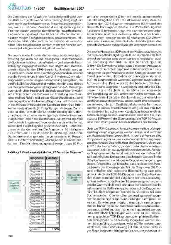 Vorschauseite 5: Qualitätsbericht 2007 - Übersicht über aktuelle Änderungen und Empfehlungen für die Erstellung des Berichtes in der Praxis