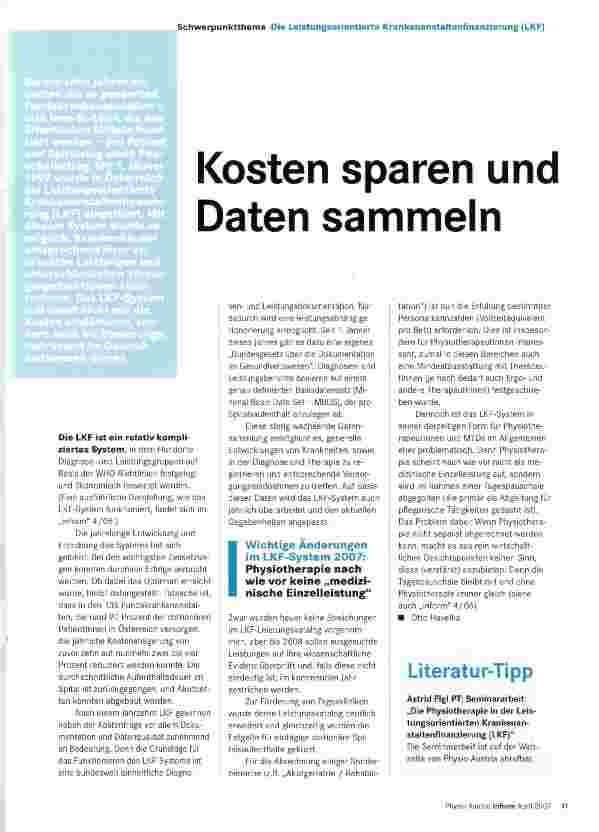 Vorschauseite 1: Kosten sparen und Daten sammeln