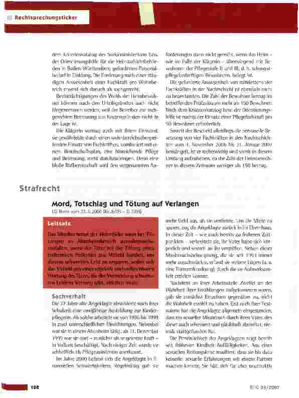 Vorschauseite 1: Mord, Totschlag und Tötung auf Verlangen