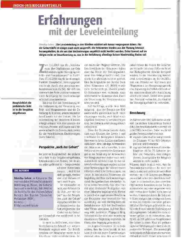 Vorschauseite 1: Erfahrungen mit der Leveleinteilung