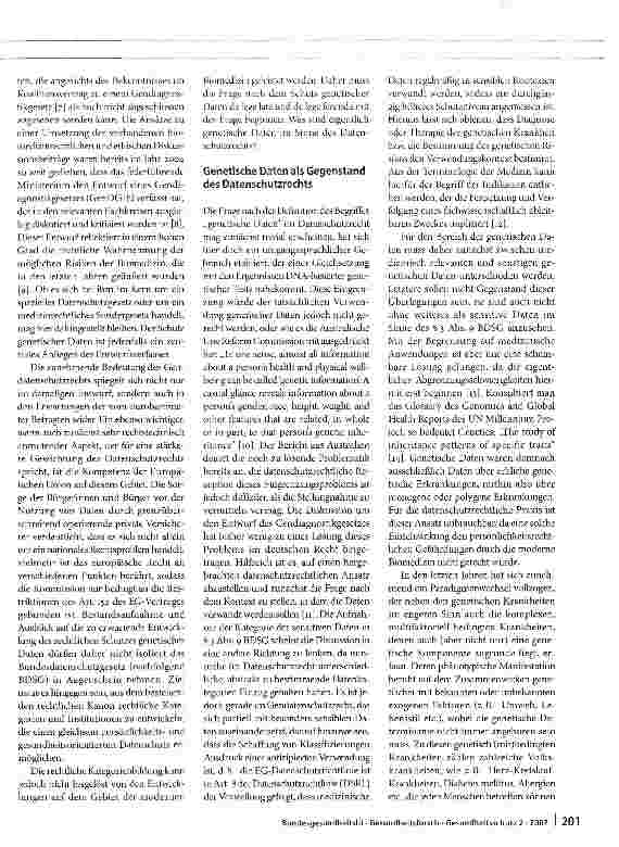 Vorschauseite 2: Genetische (Individual- ) Informationen aus Sicht des Datenschutzrechts