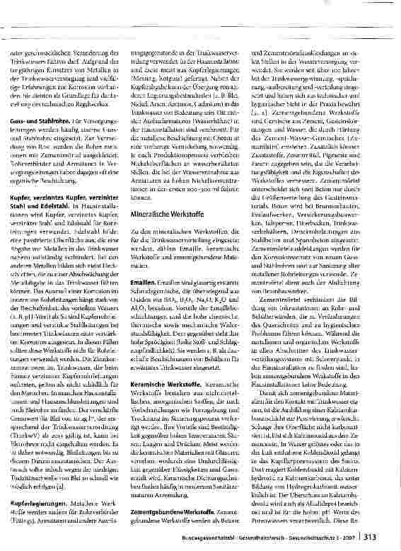 Vorschauseite 2: Gesundheitliche Anforderungen an Werkstoffe und Materialien im Kontakt mit Trinkwasser
