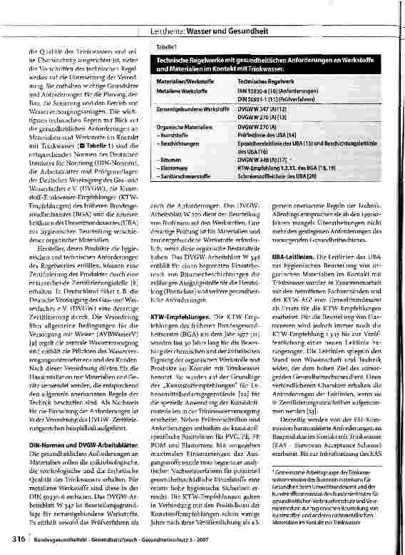 Vorschauseite 5: Gesundheitliche Anforderungen an Werkstoffe und Materialien im Kontakt mit Trinkwasser