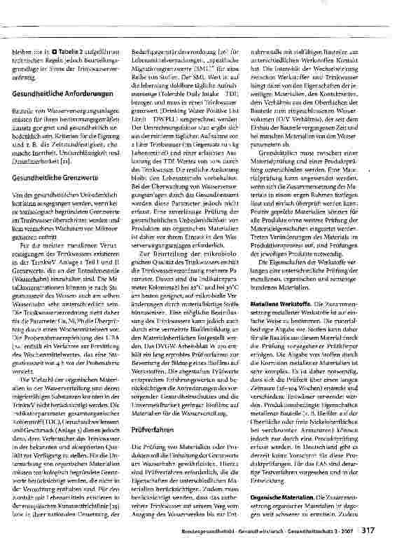 Vorschauseite 6: Gesundheitliche Anforderungen an Werkstoffe und Materialien im Kontakt mit Trinkwasser