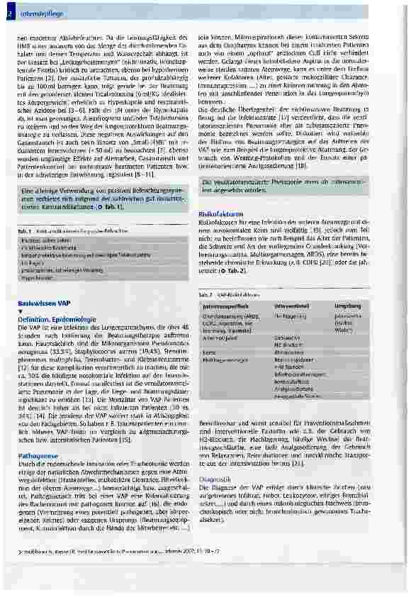 Vorschauseite 3: Ventilatorassoziierte Pneumonien und aktive Atemgaskonditionierung: Gibt es einen gesicherten Zusammenhang?