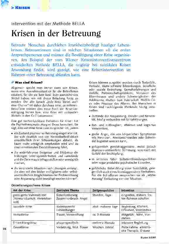 Vorschauseite 1: Krisen in der Betreuung