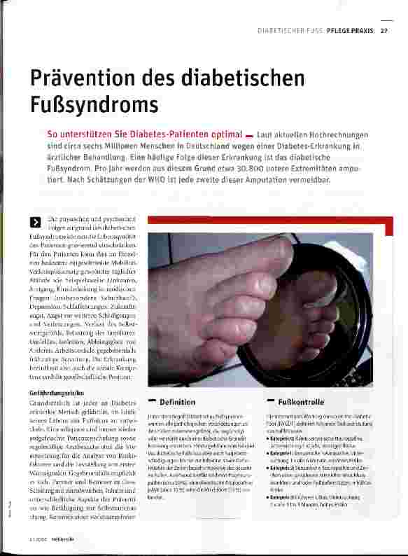 Vorschauseite 1: Prävention des diabetischen Fußsyndroms