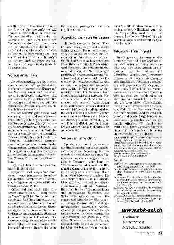 Vorschauseite 2: Arbeitsverhältnis - Eine Frage des Vertrauens