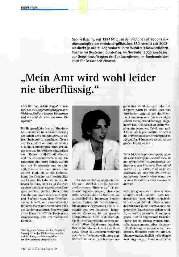 Vorschauseite 1: Mein Amt wird wohl leider nie überflüssig.