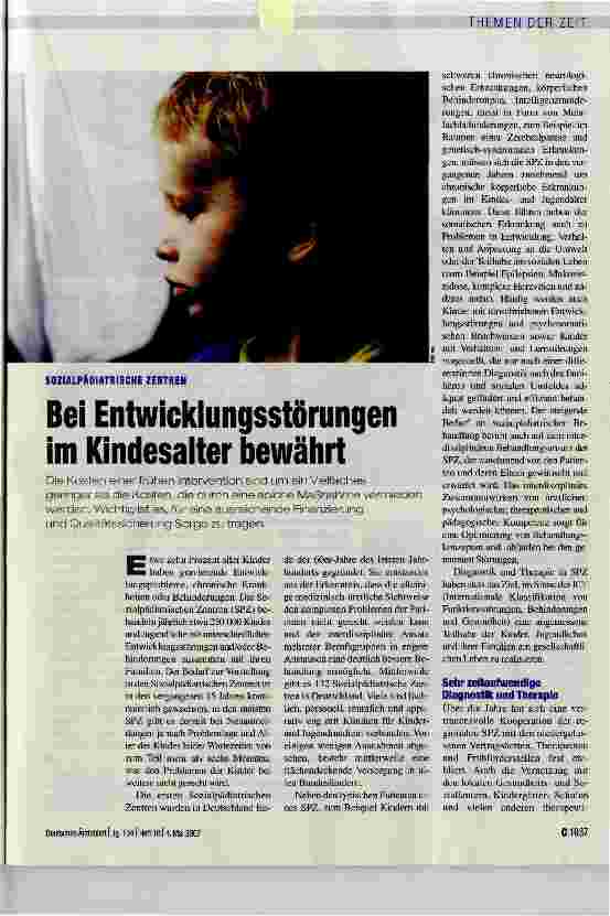 Vorschauseite 1: Bei Entwicklungsstörungen im Kindesalter bewährt