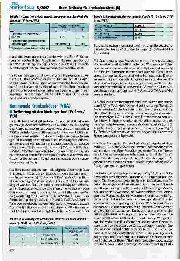 Vorschauseite 2: Neues Tarifrecht für Krankenhausärzte