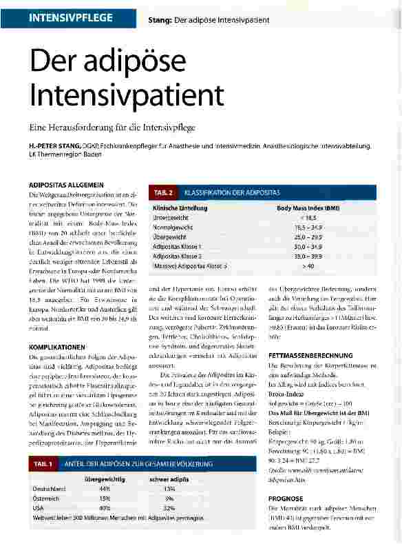 Vorschauseite 1: Der adipöse Intensivpatient