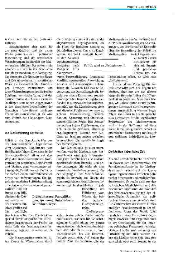 Vorschauseite 2: Inszenierte Politik - Ein folgenreicher Wandel