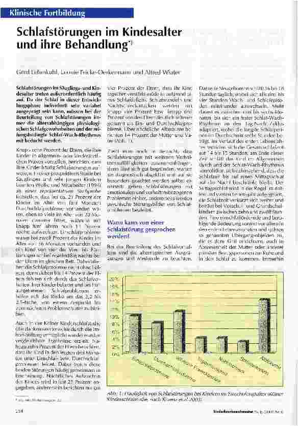 Vorschauseite 1: Schlafstörungen im Kindesalter und ihre Behandlung