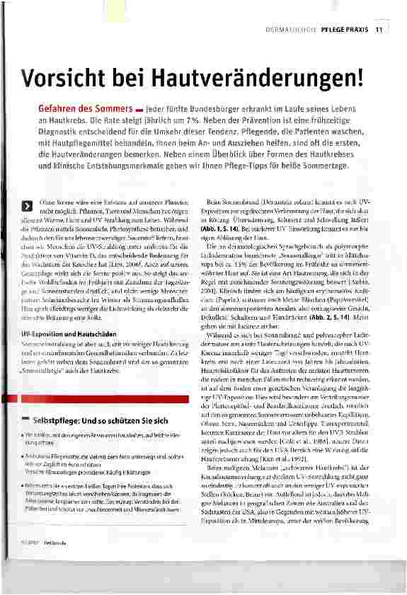 Vorschauseite 2: Vorsicht bei Hautveränderungen!