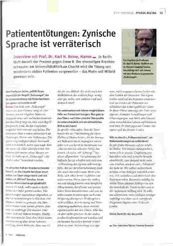Vorschauseite 1: Patiententötungen: Zynische Sprache ist verräterisch
