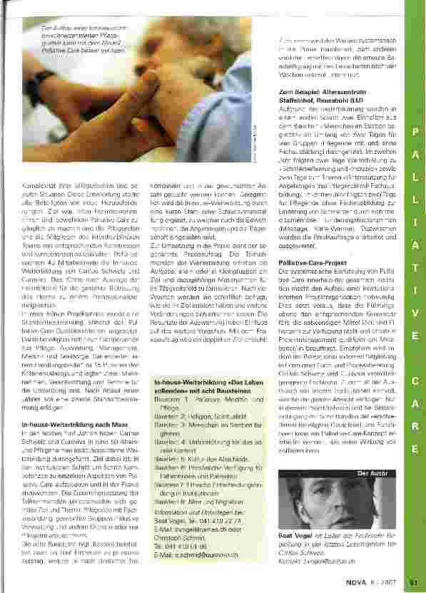 Vorschauseite 2: Standortbestimmung zu Palliative Care