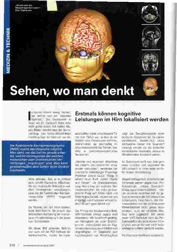 Vorschauseite 1: Sehen, wo man denkt